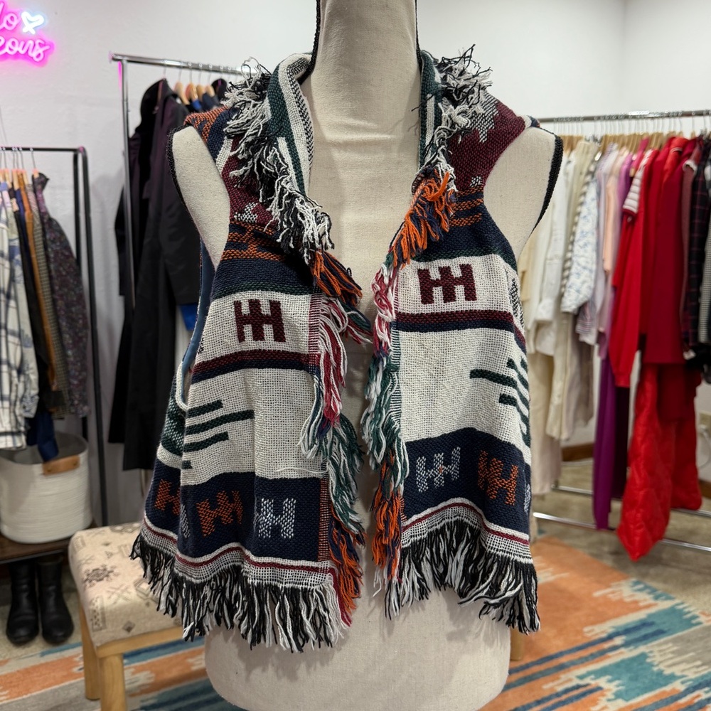 Vintage Western Fringe Tapestry Cowgirl Vest Handmade